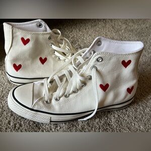 Converse Heart Embroidered High Tops
Like New!
